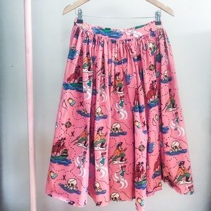 Pinup Couture Jenny Skirt in Neverland Print